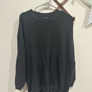 Aerie dark gray waffle knit sweater